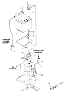 Battery And Electrical Components Diagram and Parts List for 1861 821060-836000-140671100-142663100 Cub Cadet Lawn Tractor